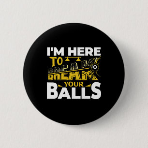 In hier om uw zwembad biljart speler grappig te br ronde button 5,7 cm