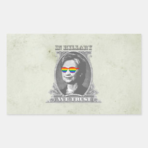In Hillary we vertrouwen Rechthoekige Sticker