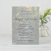 In His Care Forest Photo Wedding Invitation (Debout devant)
