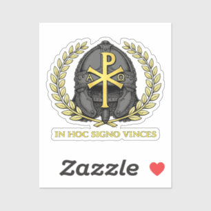 In Hoc Signo Vinces Romeinse Chi-Rho helm Sticker