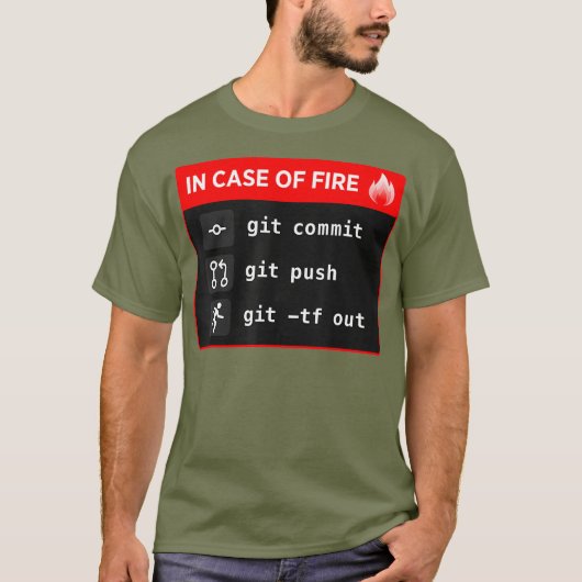 In Hoesje van de Vuursteek Git Commit Push Git TF  T-shirt (Voorkant)