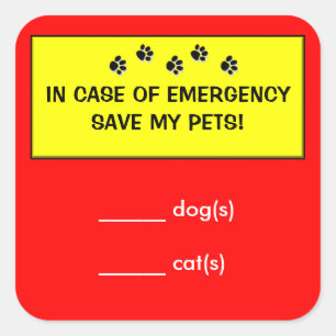 In Hoesje van Emergency Alert Rescue Pet Stickers