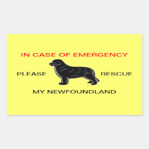 In Hoesje van Emergency Newfoundland Hondenveiligh Rechthoekige Sticker