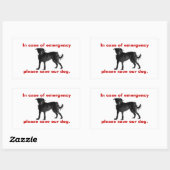 In hoesje van nood red onze hond rechthoekige sticker (Vel)