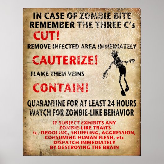 "In Hoesje van Zombie Bite" Poster (Voorkant)