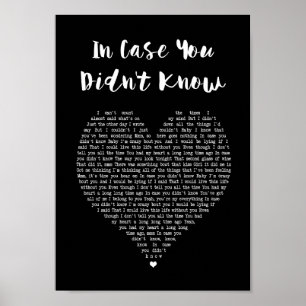 In Hoesje wist je niet dat Black Heart Song Lyric Poster