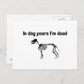 In hondenjaren ben ik dood briefkaart (Voorkant / Achterkant)