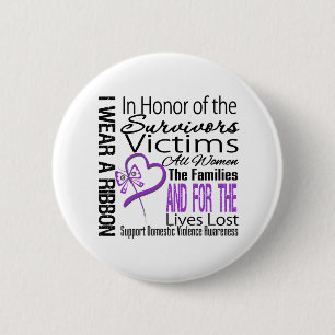 In Honor Tribute Collage Domestic Violence Ronde Button 5,7 Cm