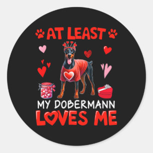 In ieder geval mijn Dobermann Loving Me Valentijns Ronde Sticker