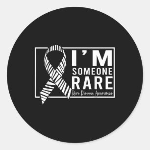 In Iemand Zeldzame Ziekte Bewustzijnsdag Zebra Lin Ronde Sticker