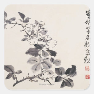 In imitatie van Xu Weiï®'s Flowers No.5 Vierkante Sticker