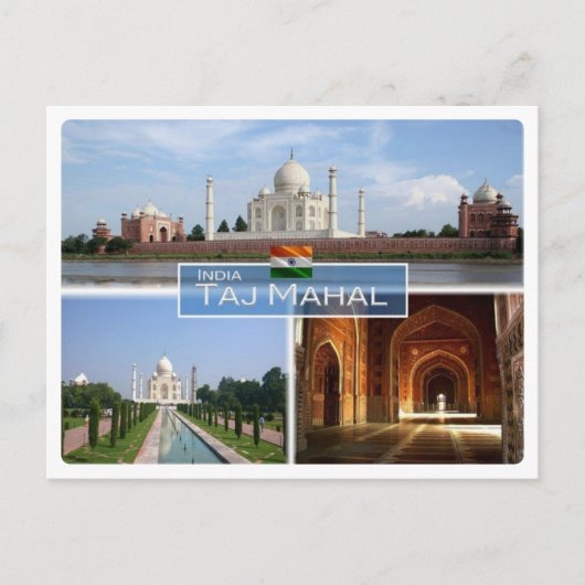 In India - de Taj Mahal - Briefkaart (Voorkant)