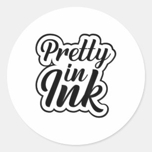 in Ink Funny Tattooed Lovers Tattoo Girls _ Ronde Sticker