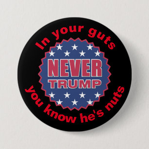 "In je darmen weet je dat hij gek is" Ronde Button 7,6 Cm