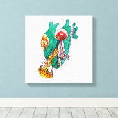 in je hart canvas afdruk (Insitu (Houten vloer))