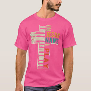 In Jezus' Naam Speel Ik Piano Christelijke Muziek T-shirt