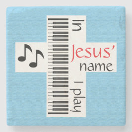 In Jezus' naam speel ik Stenen Onderzetter