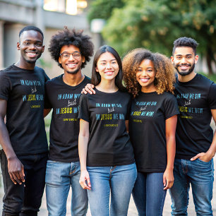 In Jezus winnen we Inspirerend zin Bijbelvers T-shirt