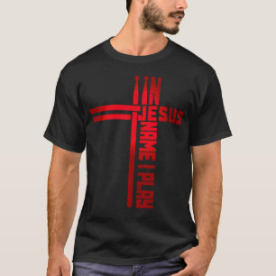 In Jezusnaam Speel Ik Drum Drummer Vintage Kruis D T-shirt