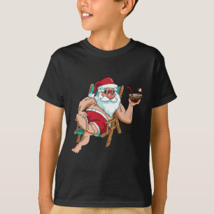 In juli Santa On Beach Onafhankelijkheidsdag Zomer T-shirt
