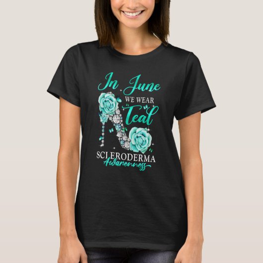 In June We Wear Teal Butterfly Scleroderma Awarene T-shirt (Voorkant)