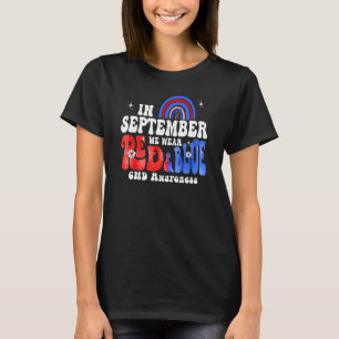 In juni Draag we het bewustzijn van blauwe en rode T-shirt