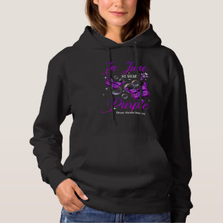 In Juni dragen we paarse vlinder Chronische migrai Hoodie