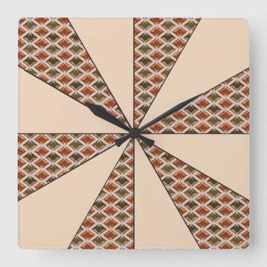 In kleurendraaier verstelbare diamanten vierkante klok (Voorkant)