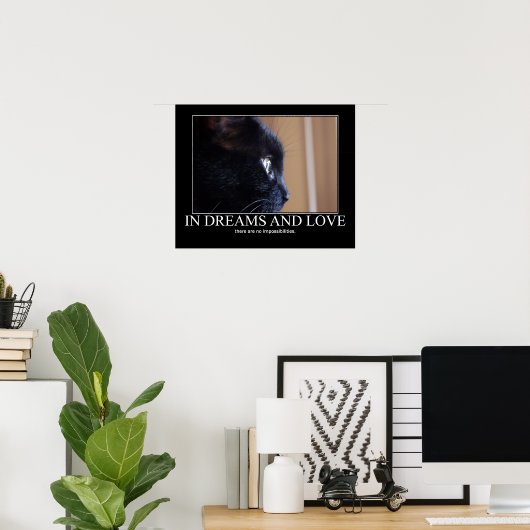 In kunstwerk voor dromen en liefdeskatten poster (Thuiskantoor)