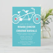 In liefde - Blue Bicycle Design Wedding Invitting Kaart (Staand voorkant)