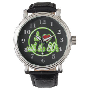 In liefde met de 80's Retro Green Neon Logo Watch Horloge