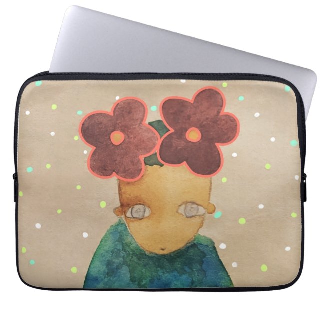 In liefde voor bloemen laptop sleeve (Voorkant)