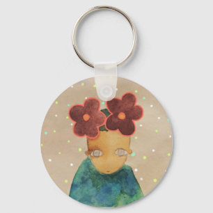 In liefde voor bloemen sleutelhanger