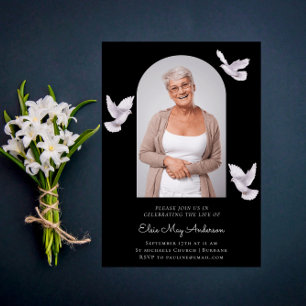 In liefdevol geheugen stijlvolle elegante foto kaart