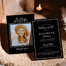 In Liefdevolle Geheugen Elegant Script & Foto Memo