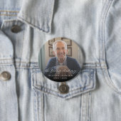 In Liefdevolle Geheugen Foto Elegant Script begraf Ronde Button 7,6 Cm (In situ)