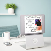 In liefdevolle geheugen vinyl sticker (Laptop op bureau)