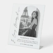 In Liefdevolle Geheugenboog foto begrafenis Welkom Reclamebord Met Voetstuk (Voorkant)