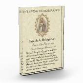 In liefdevolle herdenking St. Joseph Gebed Keepsak Fotoblokken (Links)