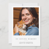 In liefdevolle herinnering 2-foto moderne begrafen bedankkaart (Voorkant)