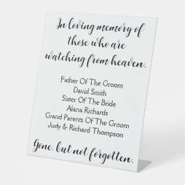 In liefdevolle herinnering aan degenen die toekijk reclamebord met voetstuk