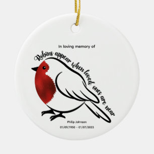 In liefdevolle herinnering aan een geliefde Robin Keramisch Ornament