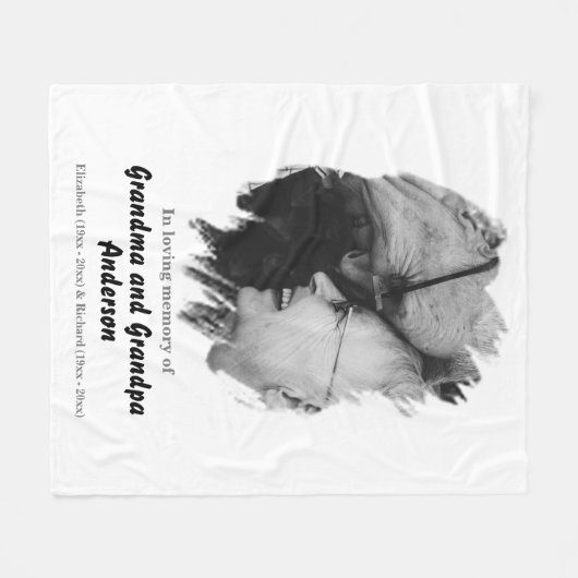 In liefdevolle herinnering aan grootouders Memoria Fleece Deken (Voorkant (Horizontaal))
