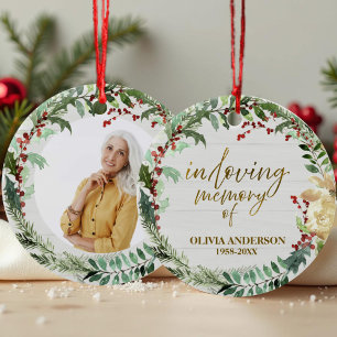 In liefdevolle herinnering aan   Kransen Foto Memo Keramisch Ornament