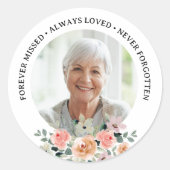 In liefdevolle herinnering altijd dol op aangepast ronde sticker (Voorkant)