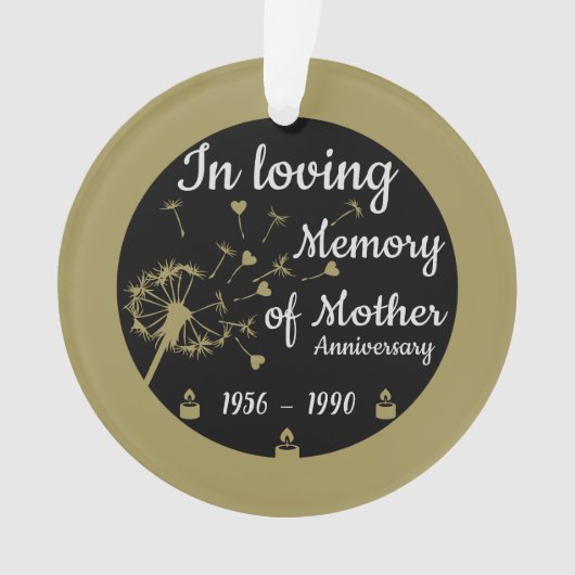 In liefdevolle herinnering Dood Jubileum Moeder Ornament (voorkant)
