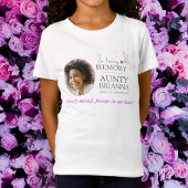 In liefdevolle herinnering duif paarse roos foto b t-shirt