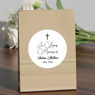 In liefdevolle herinnering elegante begrafenis ronde sticker