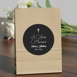 In liefdevolle herinnering elegante begrafenis ronde sticker
