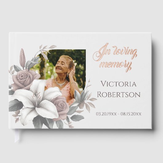 In liefdevolle herinnering Floral Lijst Memorial F Gastenboek (Voorkant)